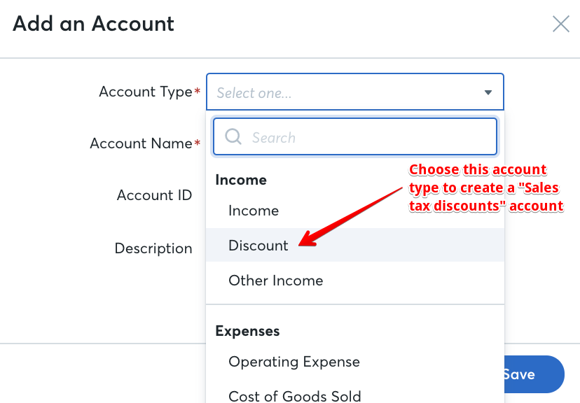 Creating your discount account