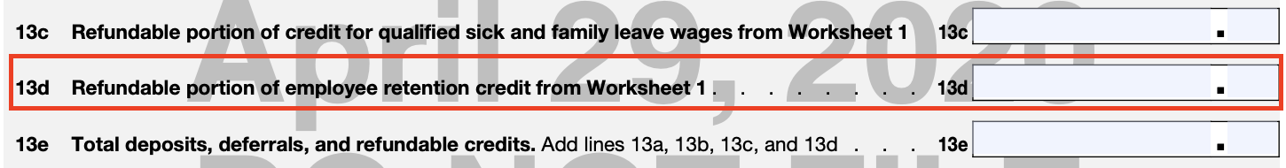 Form 941 13d