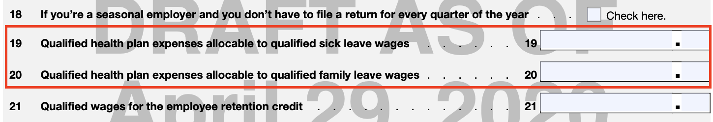 Form 941 19 and 20
