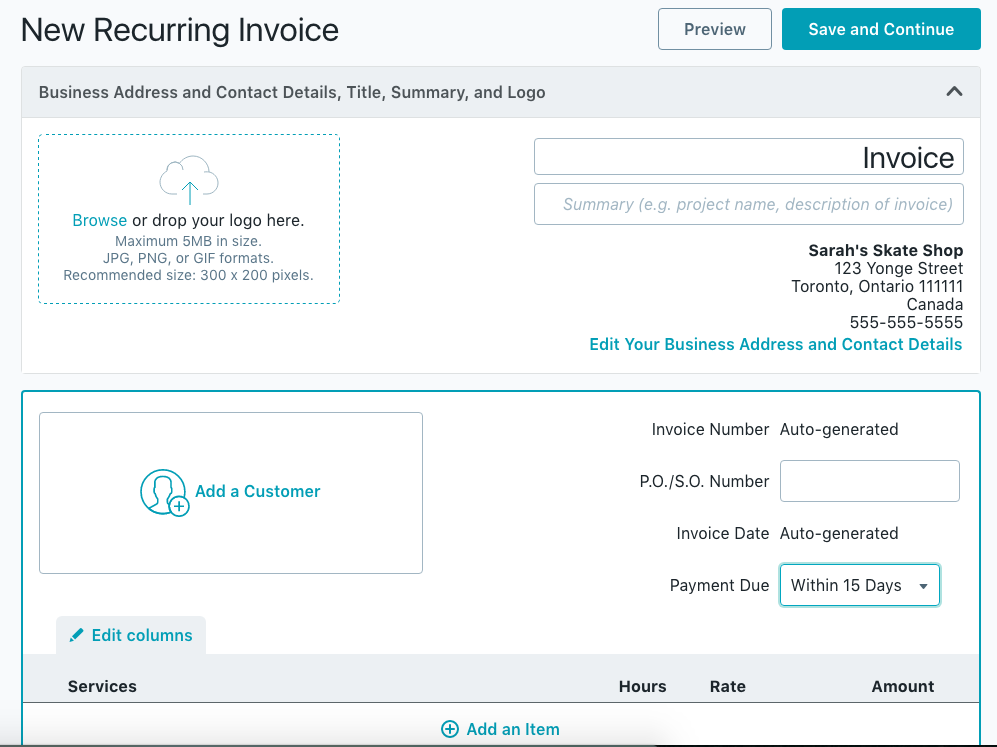 guide to recurring invoices help center services invoices