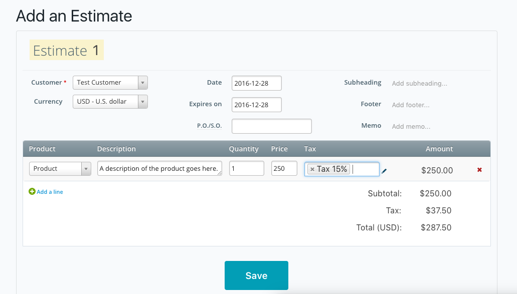 how to create an estimate