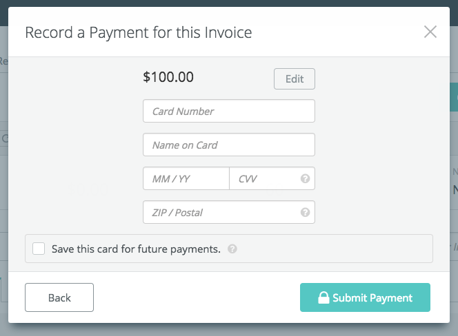 Invoice Credit Card Template