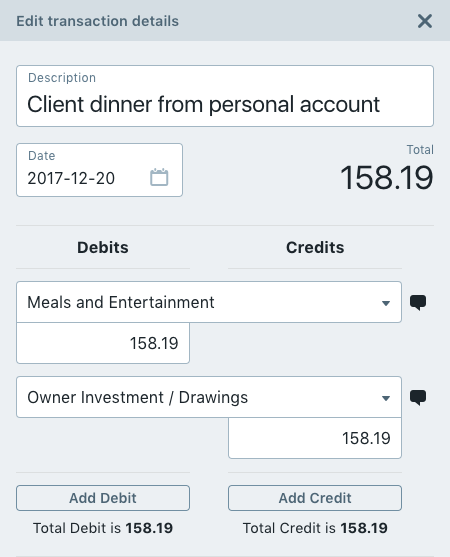 personal transactions